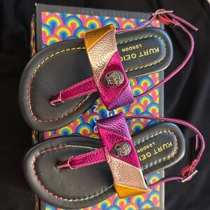 Kurt Geiger Kids Sandals in Pink, Gold, and Orange